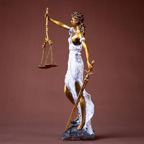 Lady Justice 11 Inch Bronze Statue Sculpture White