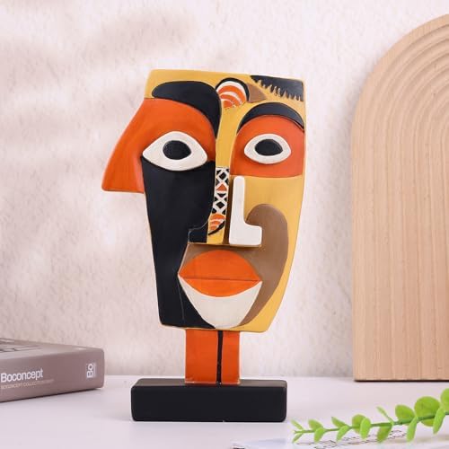 Orenm Resin Mask Sculptures Set of 3 Modern African Decor