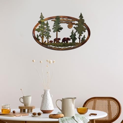 Hicarer Metal Bear Wall Art Rustic Decor 1575 Inch