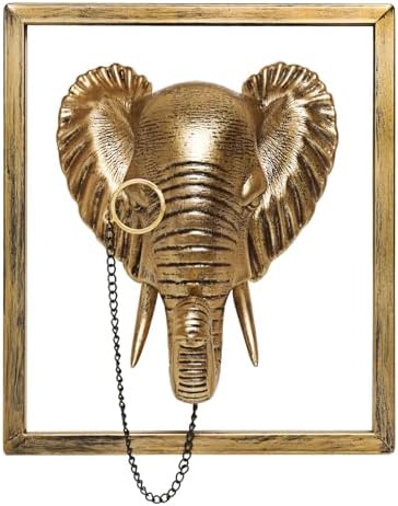 Newinhome Gold Vintage Elephant Wall Sculpture