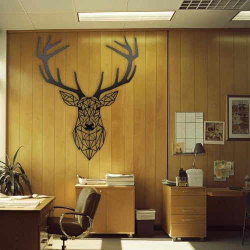 XXQ Geometric Deer Wall Art Metal Decor 19x19