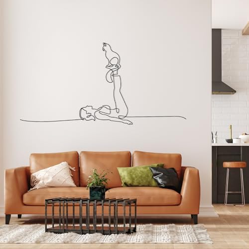 Seemy Cat Decor Wall Art Black Cat Sculpture