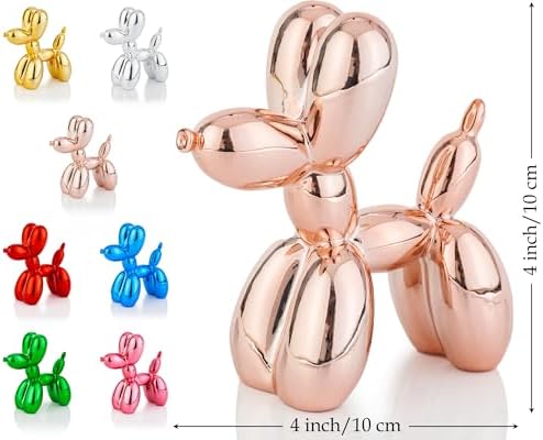 Rosegold Balloon Dog Statue 4 Inch Compact Decor