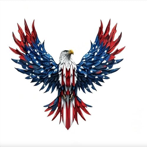 Patriotic Eagle Wall Art with American Flag Design