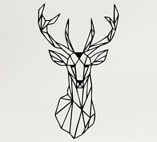 DEKADRON Geometric Deer Wall Sculpture 3D Metal Art