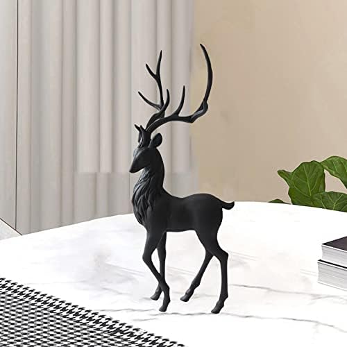 Creative Reindeer Ornament Figurine Craft Elk Sculpture Black Standing