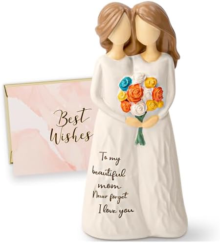 Mom Birthday Gift from Daughter - Hand Painted Resin Statue