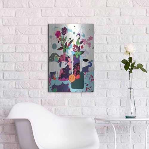 Smiling Dog Still Life Metal Wall Art 16x24