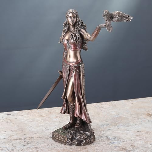 VERONESE DESIGN 10 14 Inch Celtic Goddess Morrigan Statue Bronze Finish