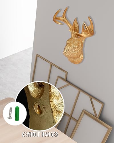 Pumdut Jackalope Wall Mount - Golden Animal Head Sculpture