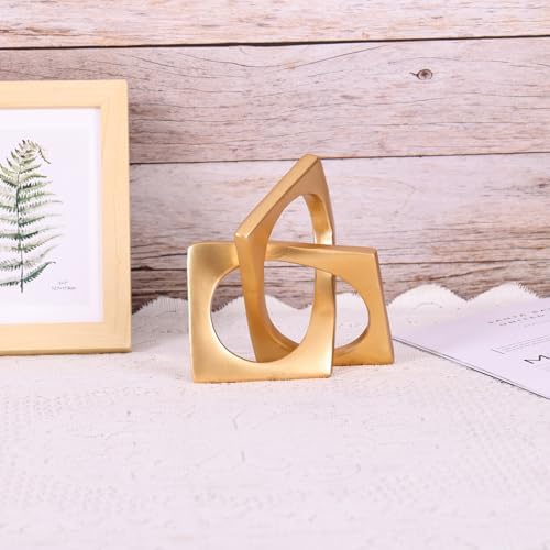 Modern Geometric Sculpture Gold Knot Statue Decor
