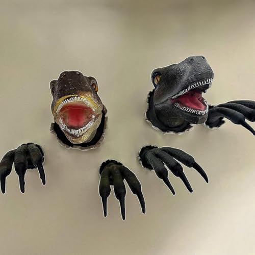 SHOWFEICAT Mini 3D Dinosaur Wall Art Sculpture - Grey