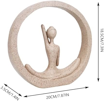 Yoga Lady Statue Sandstone Modern Zen Sculpture Decor