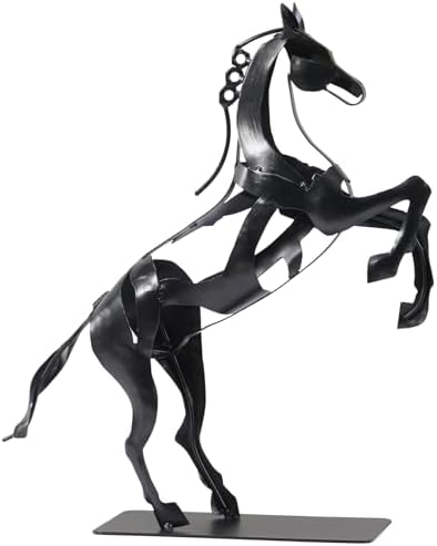Standing Horse Statue - Hand Painted Metal Sculpture