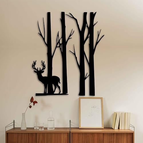 Kawa Metalworks Trees and Deer Wall Art Decor