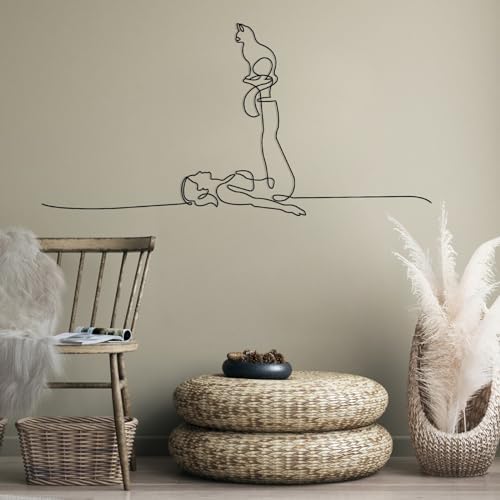 Seemy Cat Decor Wall Art Black Cat Sculpture