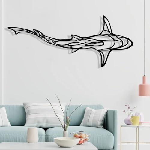 GDSPD 43 x 18 Inch Metal Shark Wall Decor