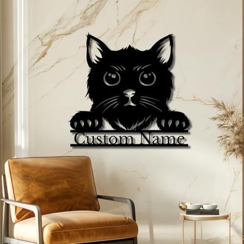 Custom Cat Metal Wall Art - Personalized Pet Sign