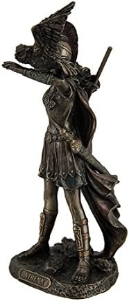Athena Greek Goddess Statue with Owl - 8 Inches Tall