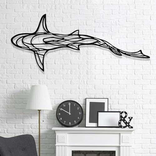 GDSPD 43 x 18 Inch Metal Shark Wall Decor