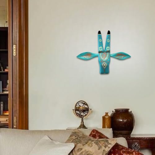 Hastvikas Decorative Cow Face Wall Hanging Blue