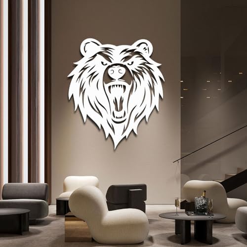 Hotuijxca Metal Bear Wall Art 19x16in Wall Decor