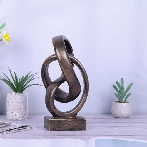 Abstract Bronze Rope Knot Sculpture for Modern Home Decor