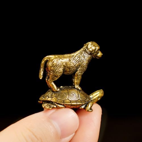 CHOVY Retro TurtleTop Pup Statue - Solid Brass Desk Decor