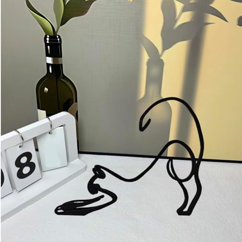 TTYGRHQ Modern Metal Wall Sculpture Lazy Cat
