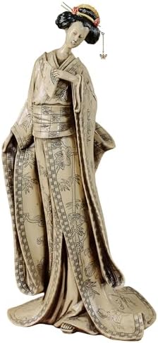 Touch of Class Miyoko Beauty Geisha Sculpture - Resin - Beige Black Red