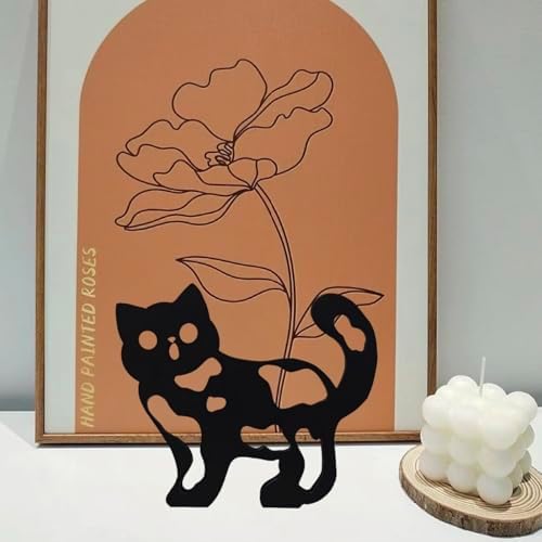 Modern Metal Cat Wall Art Sculpture