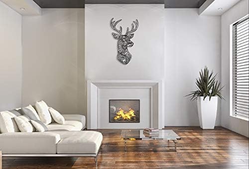 YOBESHO Matte Black Deer Wall Sculpture