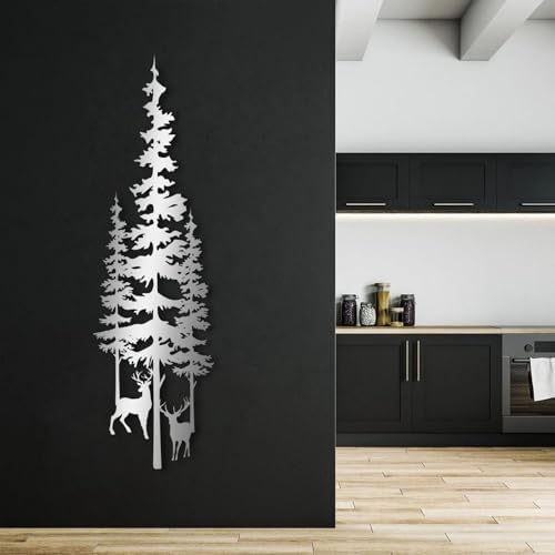 Tawinone Pine Tree and Deer Wall Art
