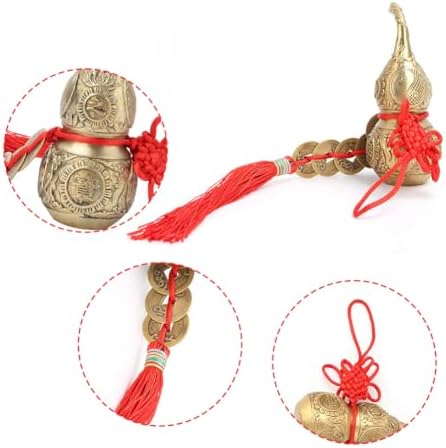 Brass Good Luck Wu Lou Cucurbit Statue Feng Shui Decor