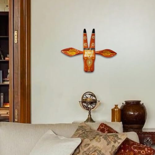 Hastvikas Decorative Cow Face Wall Hanging Orange