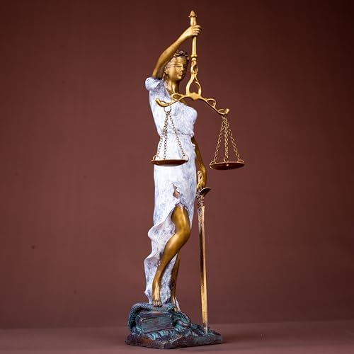 Lady Justice 11 Inch Bronze Statue Sculpture White