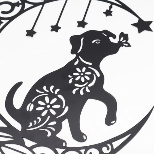 12 Inch Black Metal Dog Wall Sculpture