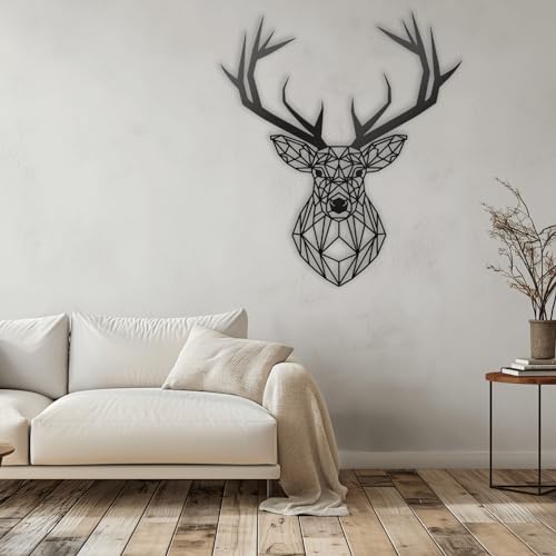 XXQ Geometric Deer Wall Art 24x24 Modern Decor Sculpture