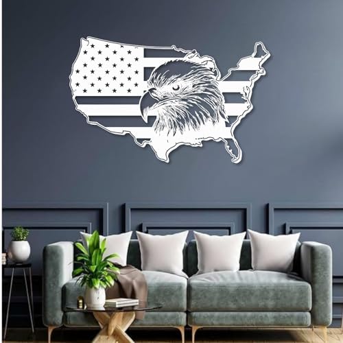 Trpiox Patriotic Metal Eagle Wall Art 30x19 Inch Steel