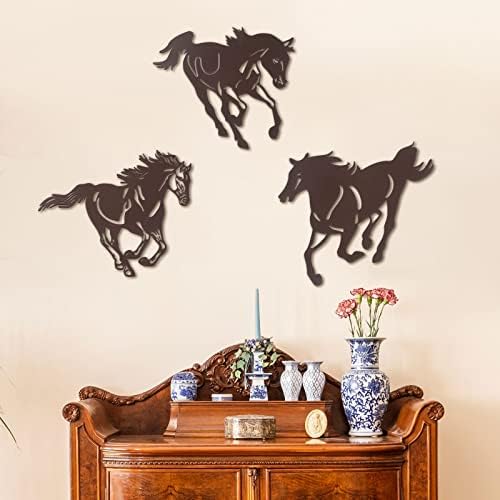 3 Pcs Metal Horse Wall Art Decor Rustic Western