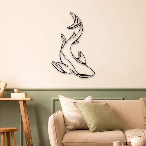 Xedatric Shark Metal Wall Decor - Coastal Nautical Sculpture