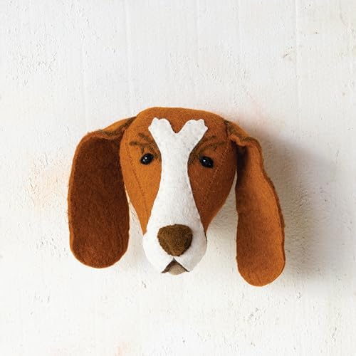 Creative Co Op Handmade Wool Felt Dog Head Wall Hanging