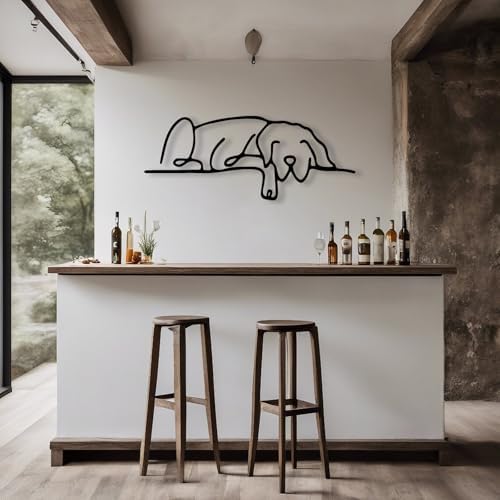 Aportif Black Metal Dog Wall Art 24x9 Inch