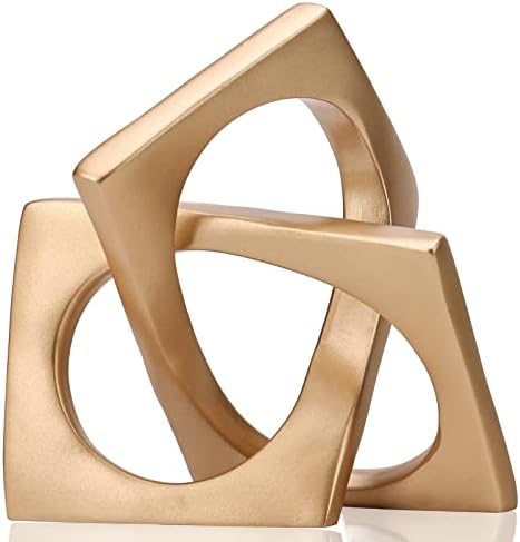 Modern Geometric Sculpture Gold Knot Statue Decor