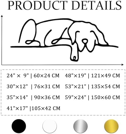 Aportif Black Metal Dog Wall Art 24x9 Inch