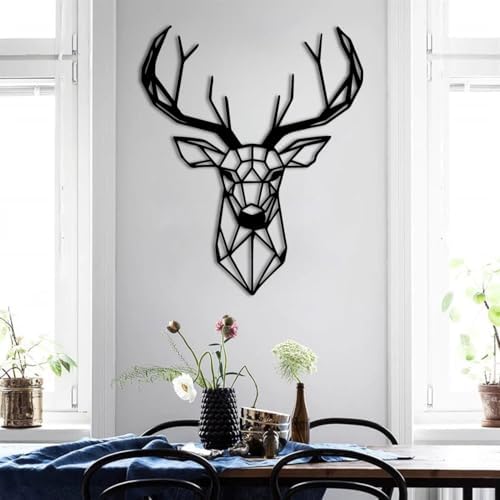 ENJOYOO Metal Deer Wall Decor Black 19x15in Wall Art