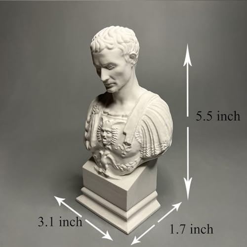 Julius Caesar Roman Bust Statue - White Plaster Decor