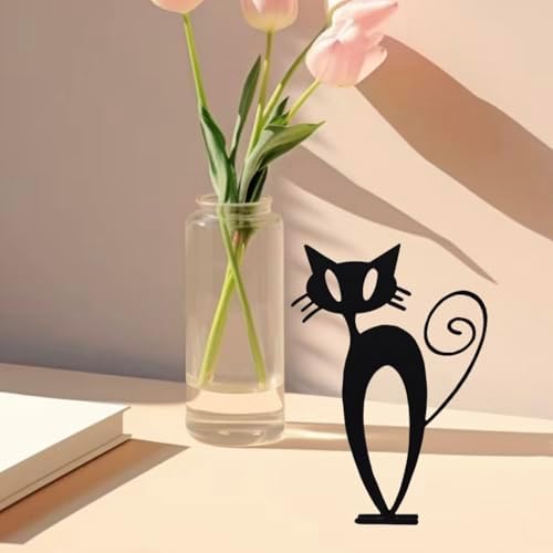 Modern Metal Art Cat Wall Sculpture