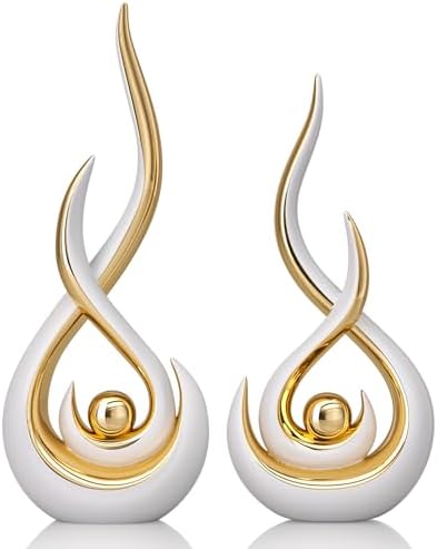 Modern Abstract Art Ceramic Flame Statue Decor