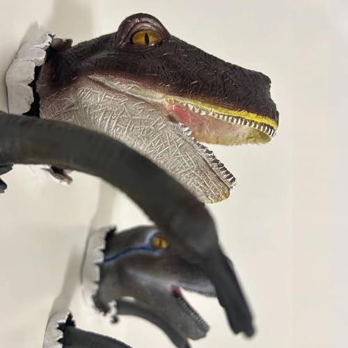 SHOWFEICAT Mini 3D Dinosaur Wall Art Sculpture - Grey
